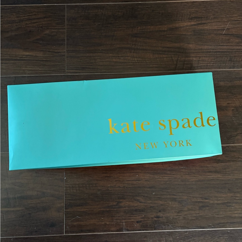 kate spade turquoise and gold gift box